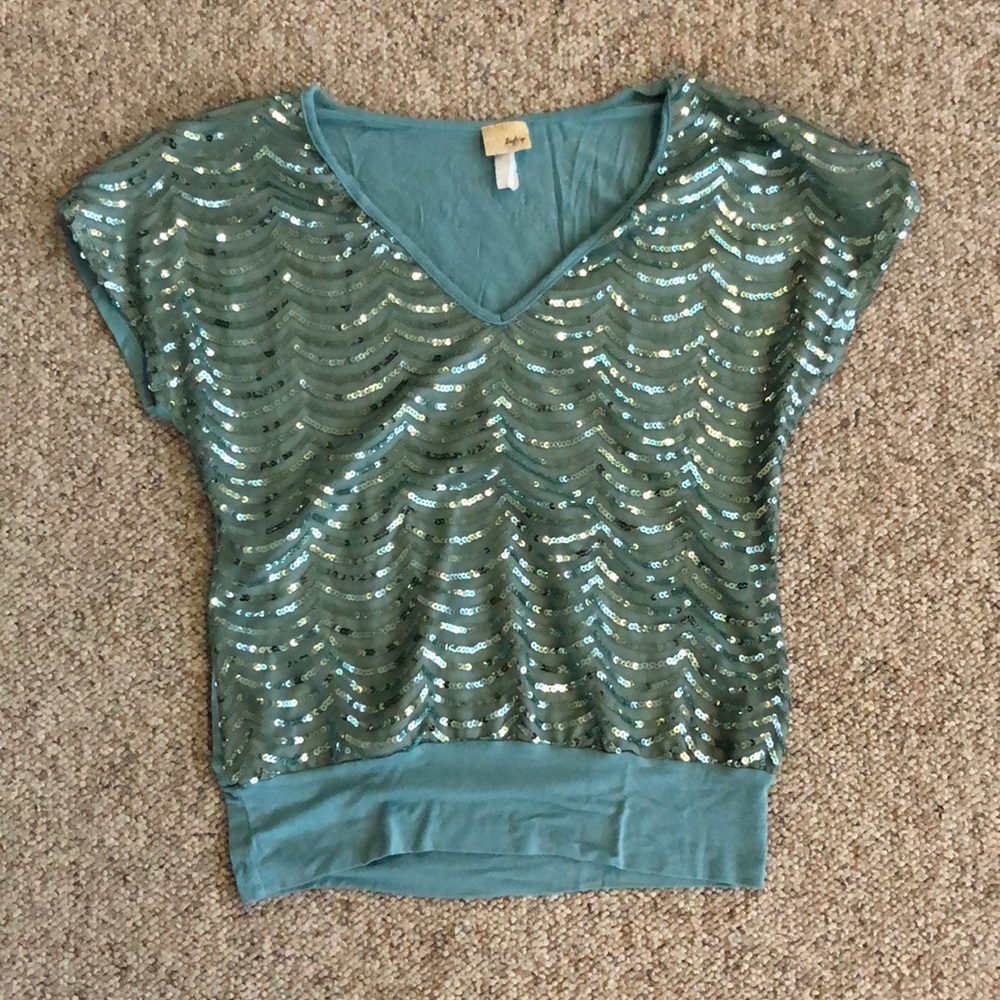 Turquoise sequin top